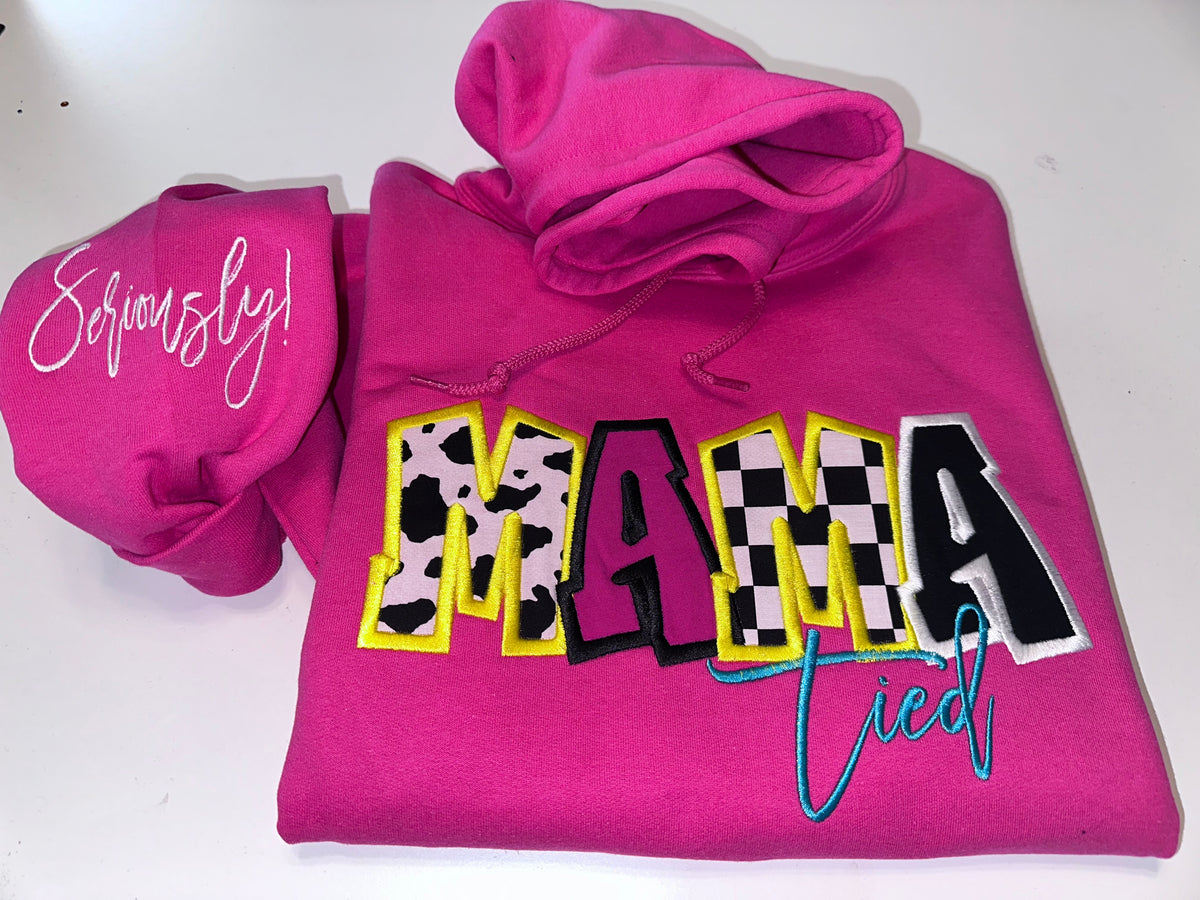 Mama TIED Embroidery hoodie