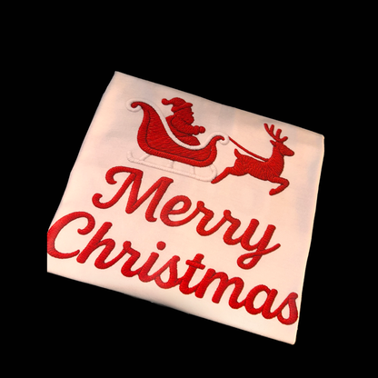 Merry Christmas Embroidery look-a-like Digital PNG File BUNDLE